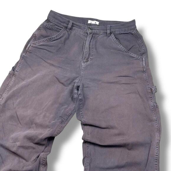 Garage Wmns Carpenter Pants Size 5 Brown Cotton Workwear Relaxe Faded High Waist - Picture 4 of 10